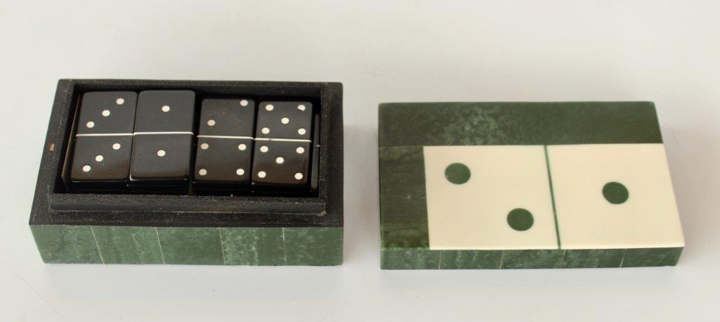 Green & White Dominoes Box
